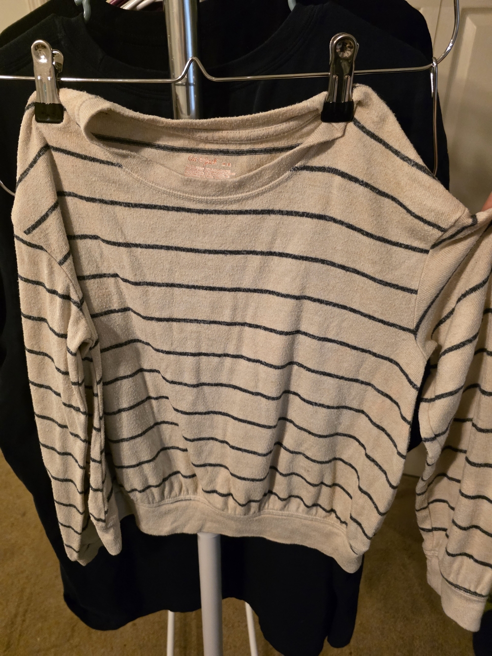 Cat & Jack Cream Sweater with Black Stripes